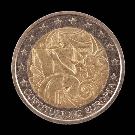 Commemorative euro coin from Italyの写真素材