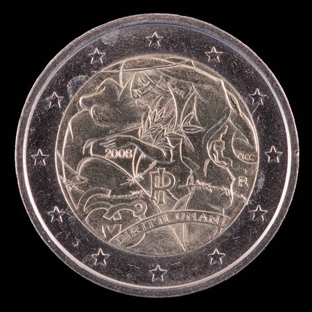 Commemorative euro coin from Italyの写真素材