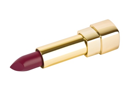 red lipstick isolated on whiteの写真素材