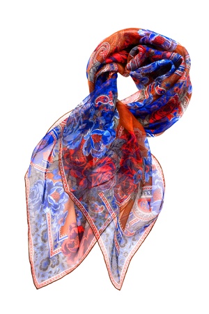 Silk scarf isolated on whiteの写真素材