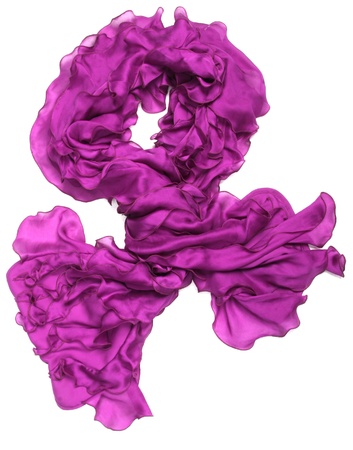Purple scarf isolated on whiteの写真素材