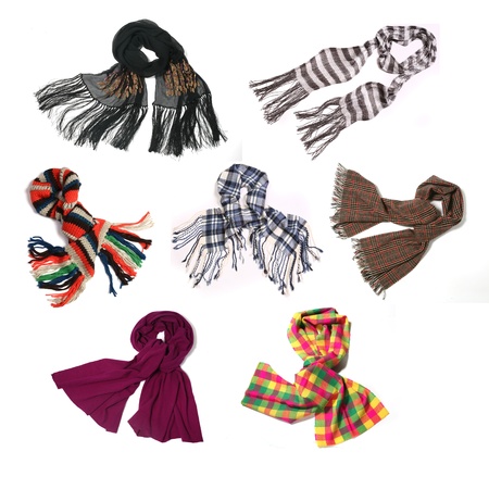 Set of color scarvesの写真素材
