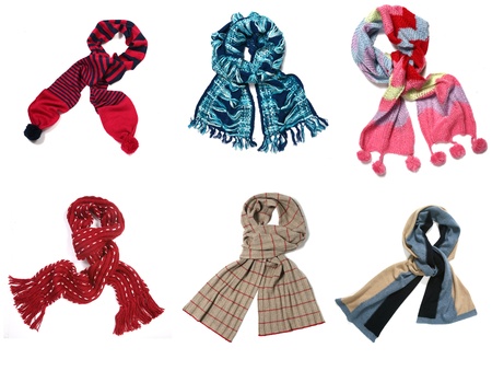 Set of color scarvesの写真素材