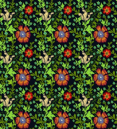Floral victorian style seamless backgroundの写真素材