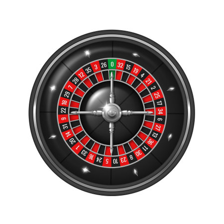 Roulette wheel. Casino roulette wheel. Vector clipart isolated on white background.のイラスト素材