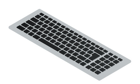 Laptop keyboard. Vector 3d icon isolated on white background.のイラスト素材
