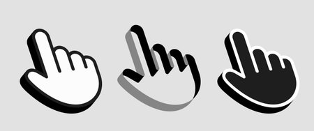 Mouse cursor 3d. Mouse hand cursor. Computer Mouse click cursor. Vector icon.のイラスト素材