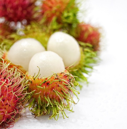 Red sweet rambutan, Thai tropical fruitの素材