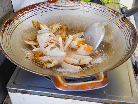 hot and spicy fried crabの写真素材