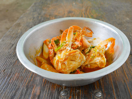 hot and spicy fried crabの写真素材