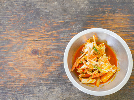 hot and spicy fried crabの写真素材