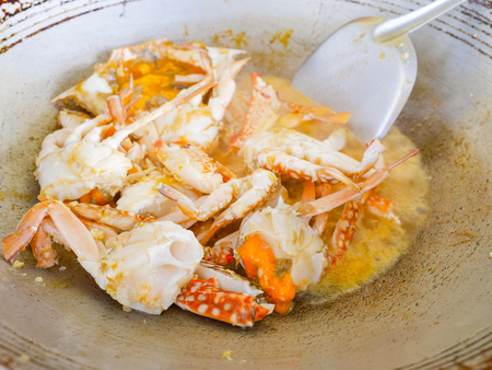 hot and spicy fried crabの写真素材