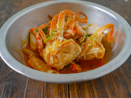hot and spicy fried crabの写真素材