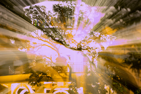 light lines with long exposure,  speed motion abstract background in the dark night ,  blast zoom...