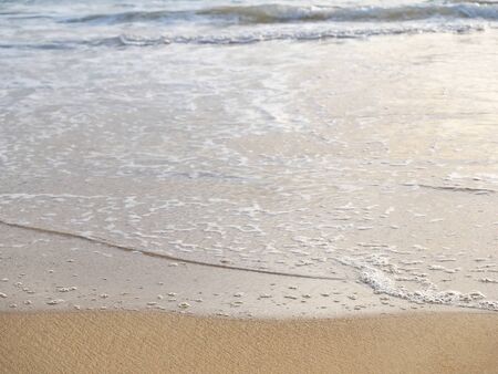 close up sand with wave of sea beach