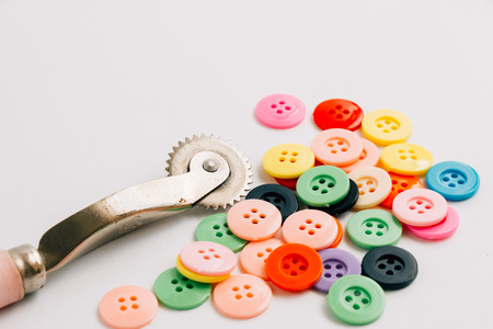 button, sew instrument isolated on white background
