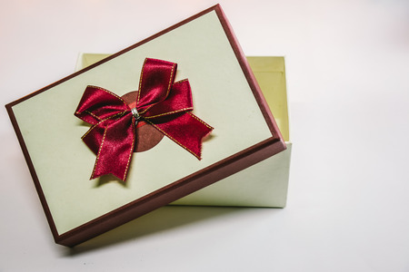 Present box with Ornament and Christmas items decorate for the holy night. Merry xmas and happy new...