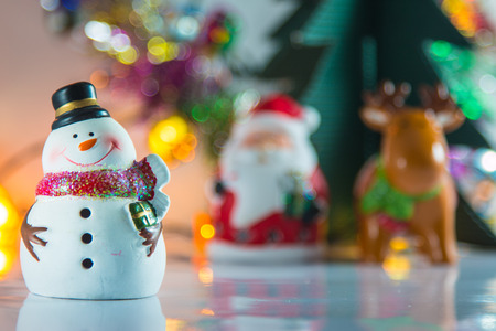 Snowman and Ornament Christmas items decorate for the silent night. Merry xmas and Happy new year.の写真素材