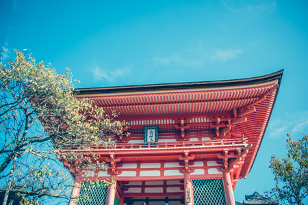 Beautiful Kiyomizu dera Temple Gate, one of the oldest schools within Japanese Buddhism, in Kyoto the oldest capital city in Japan.のeditorial素材