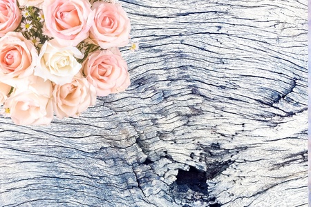 Abstract Overlay bouquet of flower with grungy concrete wallpaper and backgroundの素材