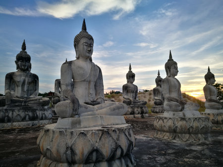 Great of Buddha are collected at Temple in Thailandの写真素材