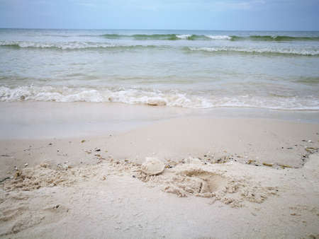 white sand beached blues at Hua Hin beachの写真素材