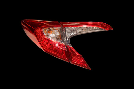 Car tail lights that are separate from the white background.の写真素材