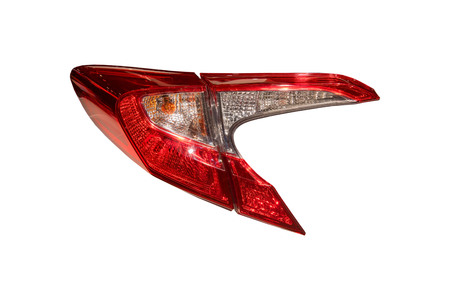 Car tail lights that are separate from the white background.の写真素材