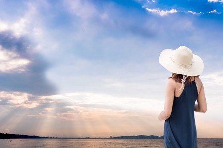 Women tourists wearing hatの写真素材