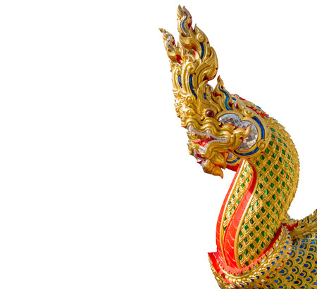 Naga Dragon Thailand gold clipingpartの写真素材
