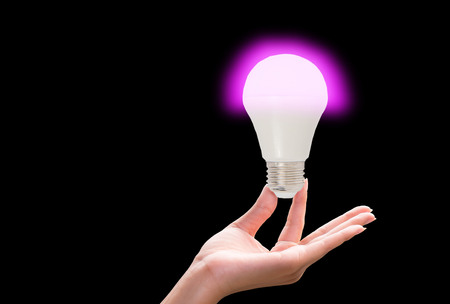 Led lamps are separated from the background