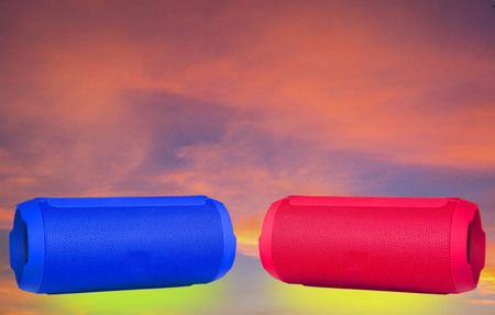 Wireless Bluetooth speaker system that is separate from the background.の写真素材
