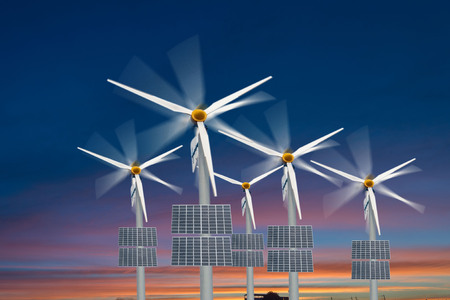 Wind turbines, solar systems, senphlangngan For the world's technology.