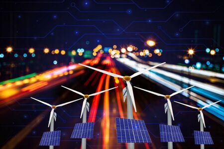 Wind turbines, solar systems, senphlangngan For the world's technology.