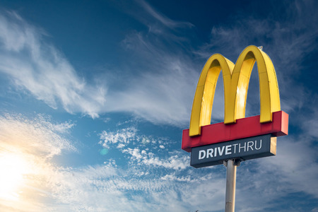 Hua Hin petchaburi-May 25, 2019 food with mcdonald logo comfort and is popular in the country, Thailand.のeditorial素材