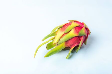 Dragon fruit or pitaya with slice isolated on white background, exotic tropical diet nutritionFoodの写真素材