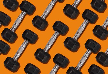 Dumbbell Dumbbell on the white backgroundの写真素材