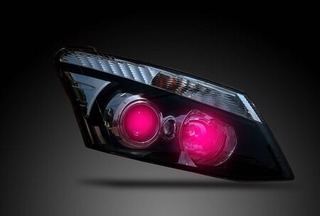 Car headlight, led system, isolated from white background