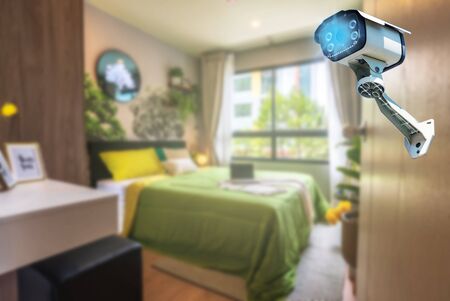CCTV in the technology room For safety Inside house room Protection system