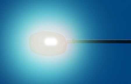 Lighting system technology Lighting lamps on electricity poles Energy-saving technologyの写真素材