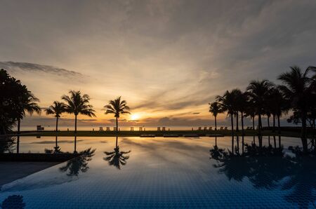 View of the sea, sunrise, pool, Asia, tourism, visibility in the sea, morning, beautiful sea view