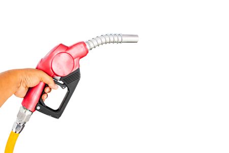 Nozzle red green yellow orange color fuel gasoline dispenser hand held separatorの写真素材
