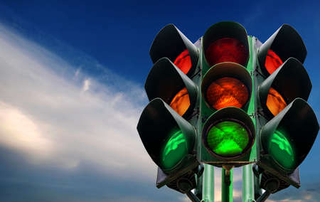 Traffic lights Isolated from the background technology symbol respect traffic regulationsの写真素材