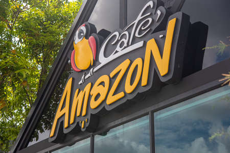 Amazon Coffee Shop Food and Drink Coffee Business in Asia Thailand Nonthaburi - Bang Bua Thong 07 Sepember 2020のeditorial素材