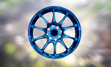 Car Alloy spinning wheel splatter Isolated legs white background cliping partの写真素材