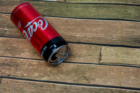 Bangkok Thailand - December 25, 2020Coca-Cola on wooden floor Editorial photo of Classic Coca-Cola...