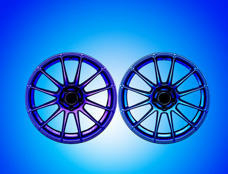 Car alloy isolated on blueの写真素材