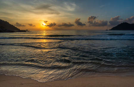 Beautiful Asian sea view, sea sand floor, sand on the beach as background.Background imageの写真素材