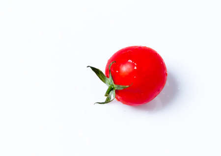 Red tomato on white background,Tomato Clipping Path. Ripe tomato vegetable isolated on white background with clipping path.の写真素材