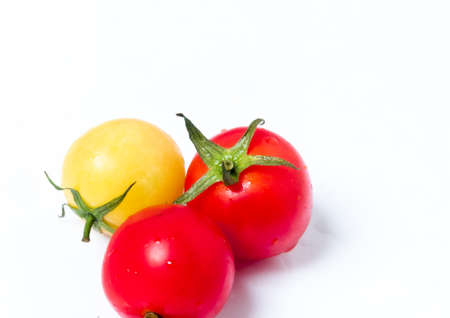 Red tomato on white background,Tomato Clipping Path. Ripe tomato vegetable isolated on white background with clipping path.の写真素材